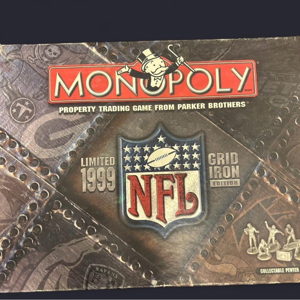 Monopoly NFL Grid Iron Limited Edition Board Game - Black and Silver
